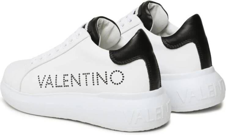 Valentino Witte Leren Sneakers met Logo Lettering White Heren