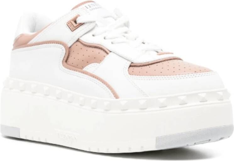 Valentino Witte leren sneakers met Rockstud-details White Dames