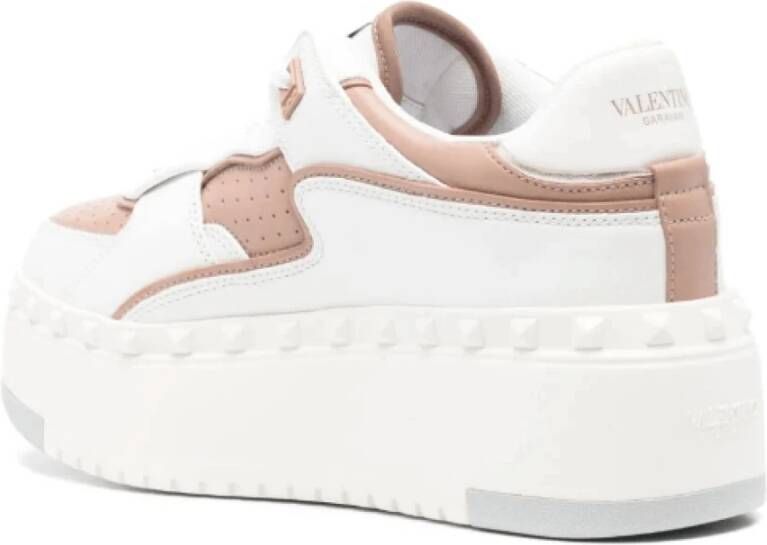 Valentino Witte leren sneakers met Rockstud-details White Dames