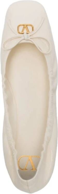 Valentino Witte Patent Boog Ballet Flats