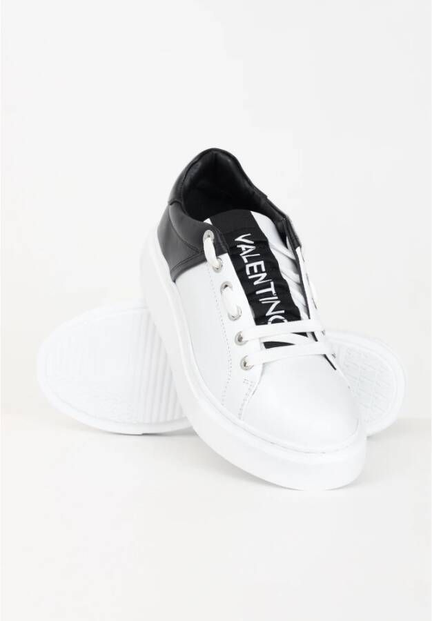 Valentino Zwart en wit logo sneakers White Dames