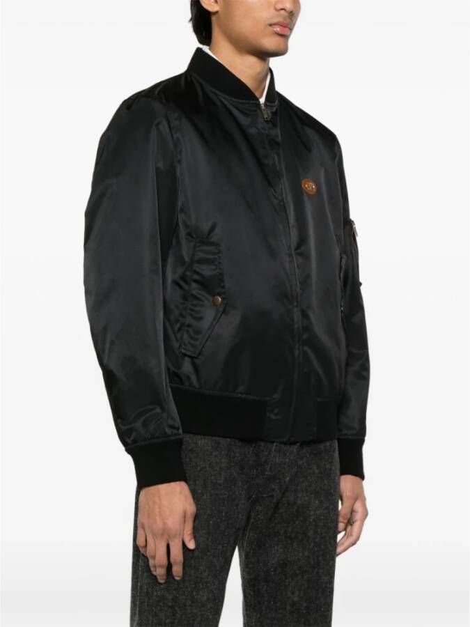 Valentino Zwarte Bomberjack Ribboord