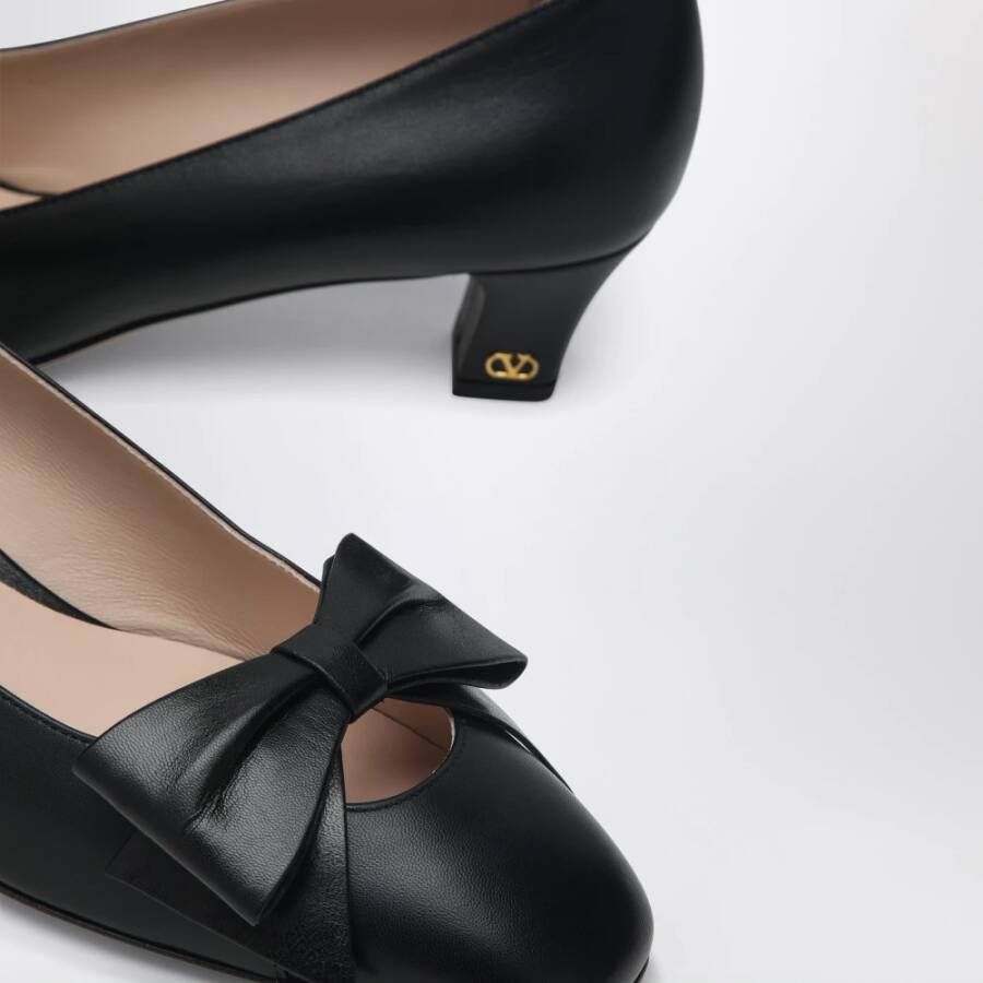 Valentino Zwarte Bowow Middelhoge Hak Pumps