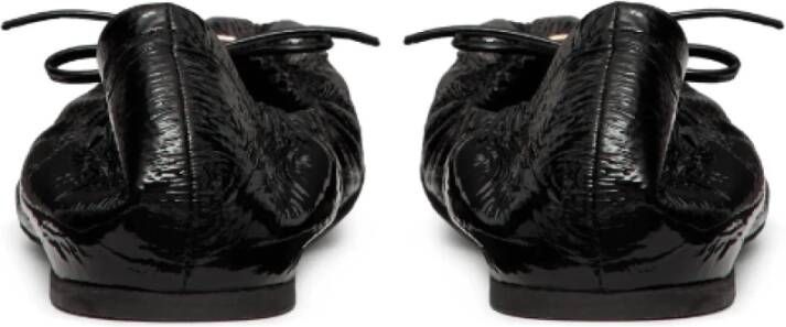 Valentino Zwarte Gerimpelde Ballerina Schoenen met VLogo Black Dames