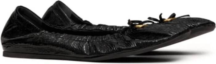 Valentino Zwarte Gerimpelde Ballerina Schoenen met VLogo Black Dames