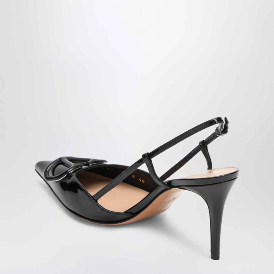 Valentino Zwarte platte schoenen met VLOGO-handtekening