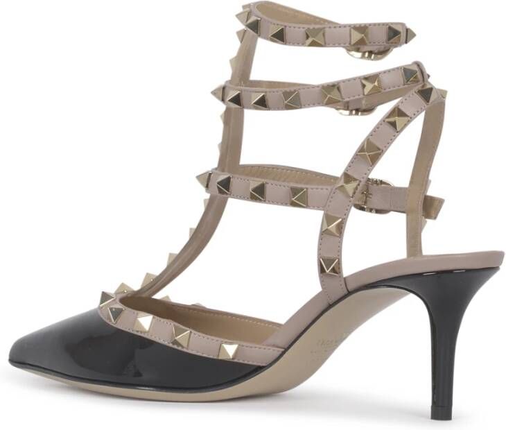 Valentino Zwarte Rockstud Leren Pumps Multicolor Dames