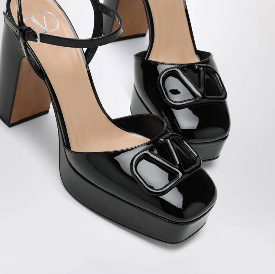 Valentino Zwarte Signature Hoge Hak Sandalen