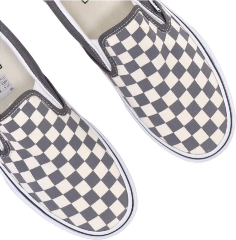 Vans Checkerboard Slip-on Lage Sneaker Pewter Wit