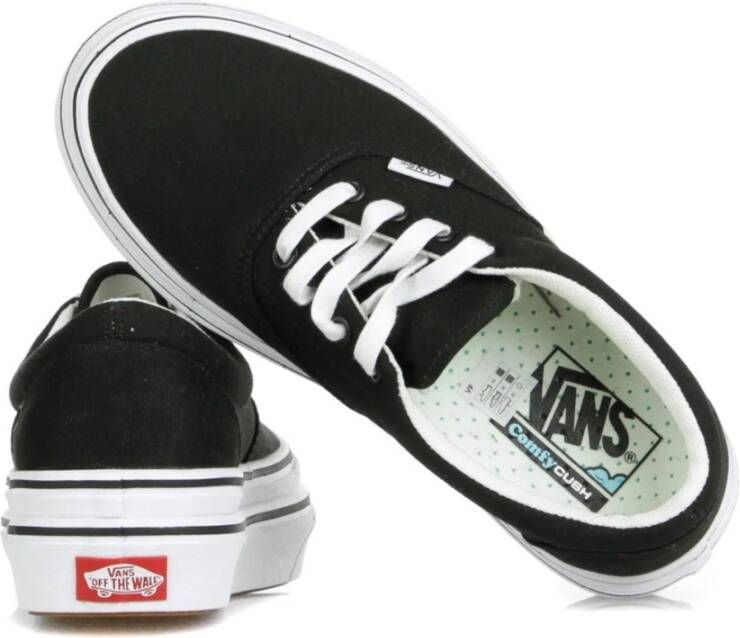 Vans Comfortabele Lage Schoen Zwart Wit Canvas Black Dames