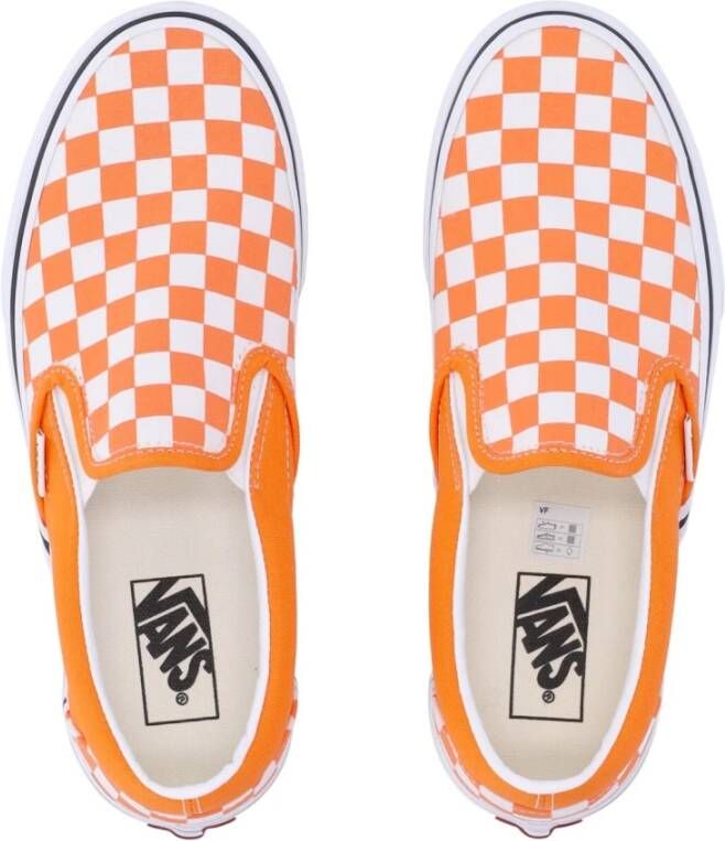 Vans Geruite Slip-on Sneaker Oranje Tijger Orange Heren