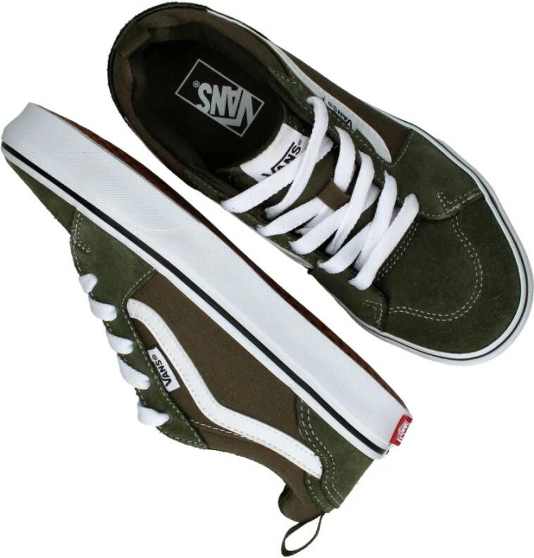 Vans Groene leren sneaker met flexibele zool Multicolor Dames Schoenen