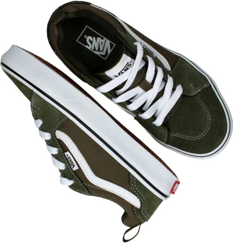 Vans Groene leren sneaker met flexibele zool Multicolor Dames