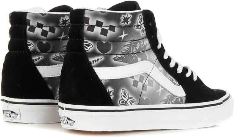 Vans Hoge Sneaker Zwart Wit All Over Print Black Heren