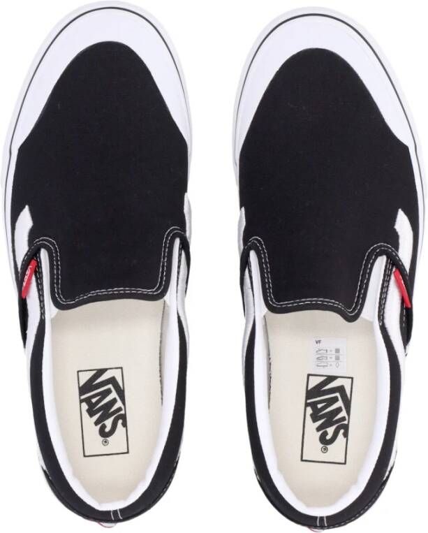 Vans Klassieke Slip-On 138 Sidestripe Zwart Wit Black Heren