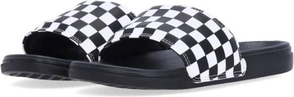 Vans Ruit Slide-on Pantoffels True Wit Zwart Black Heren
