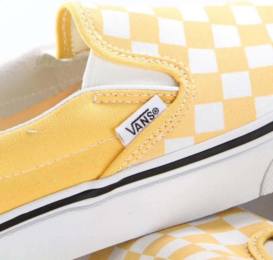 Vans Ruitpatroon Instap Lage Schoen Lijnzaad Wit Yellow Heren