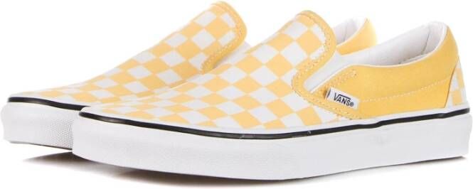 Vans Ruitpatroon Instap Lage Schoen Lijnzaad Wit Yellow Heren