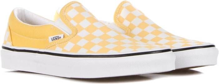 Vans Ruitpatroon Instap Lage Schoen Lijnzaad Wit Yellow Heren