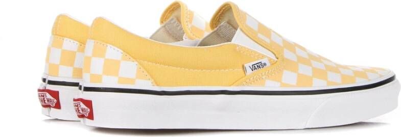 Vans Ruitpatroon Instap Lage Schoen Lijnzaad Wit Yellow Heren