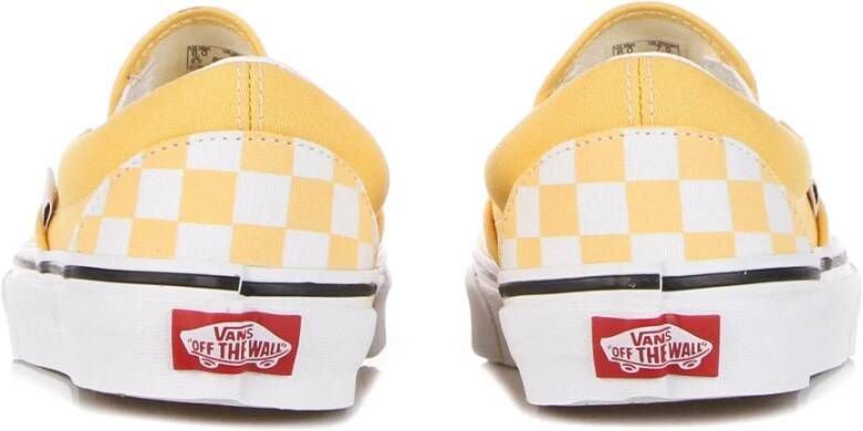 Vans Ruitpatroon Instap Lage Schoen Lijnzaad Wit Yellow Heren