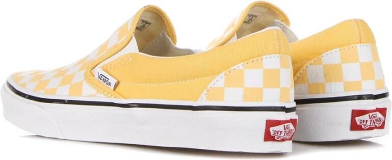 Vans Ruitpatroon Instap Lage Schoen Lijnzaad Wit Yellow Heren