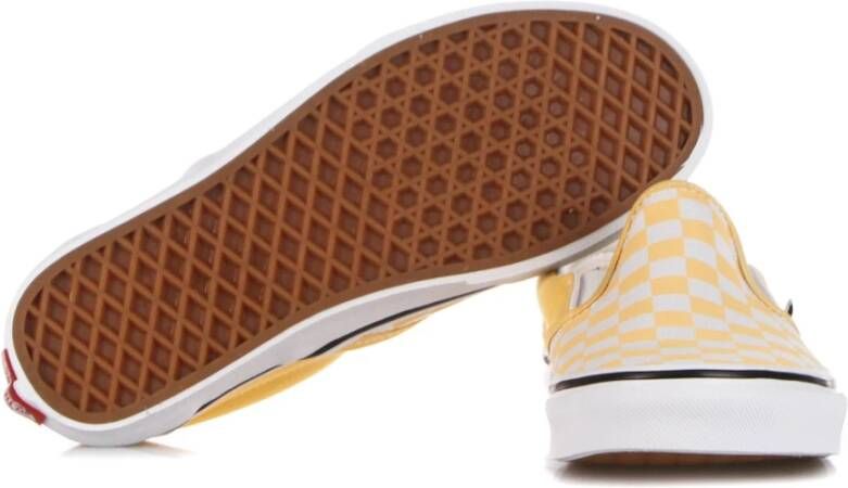 Vans Ruitpatroon Instap Lage Schoen Lijnzaad Wit Yellow Heren