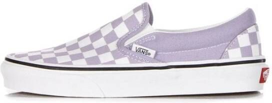 Vans Ruitpatroon Slip-on Sneaker Languid Lavendel Wit Purple Dames