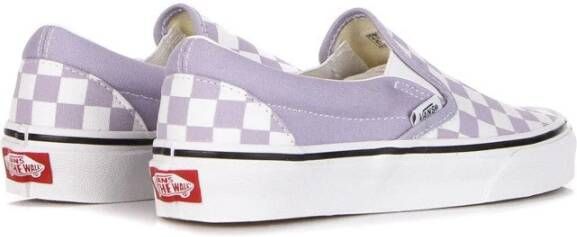 Vans Ruitpatroon Slip-on Sneaker Languid Lavendel Wit Purple Dames