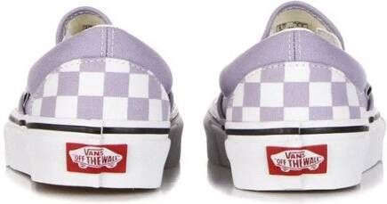Vans Ruitpatroon Slip-on Sneaker Languid Lavendel Wit Purple Dames