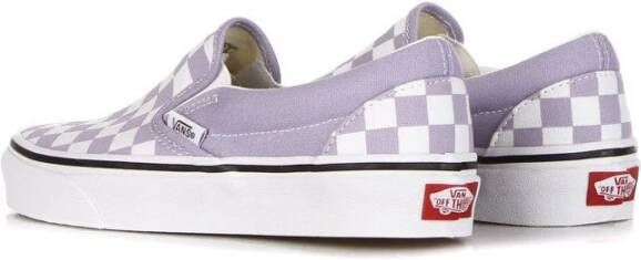 Vans Ruitpatroon Slip-on Sneaker Languid Lavendel Wit Purple Dames