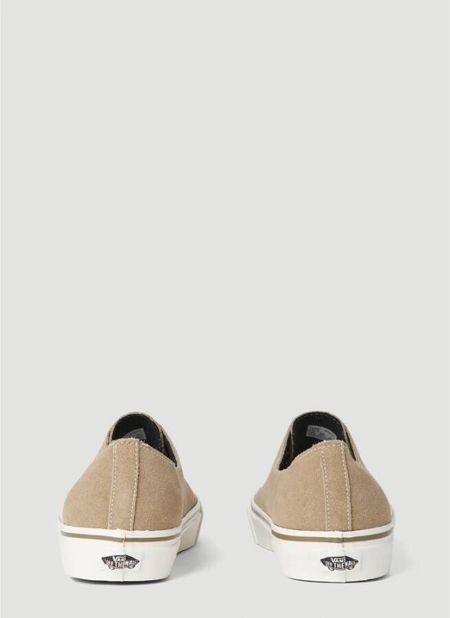 Vans Suède Leren Sneakers Ronde Neus Vetersluiting Beige Heren