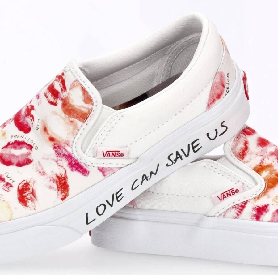Vans Witte Slip-on Sneaker X Sara Lorusso Multicolor Dames