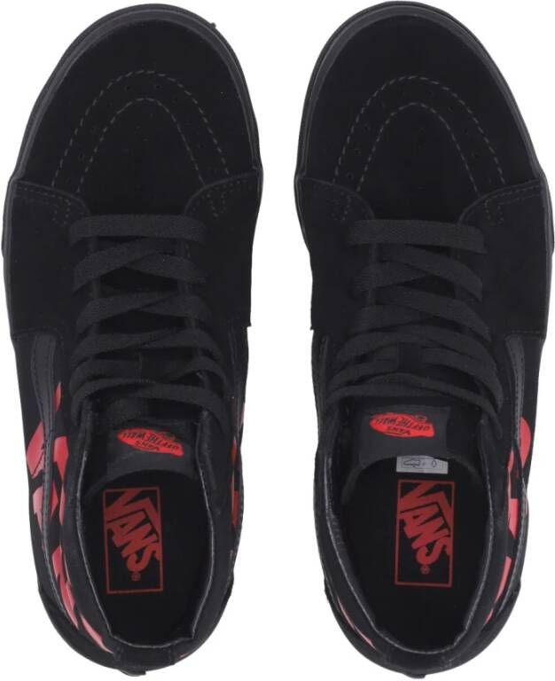 Vans Zwart Rood Hoge Top Logo Sneaker Black Heren