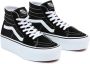 Vans Zwart Wit Tapered Skate Schoenen Black Unisex - Thumbnail 2