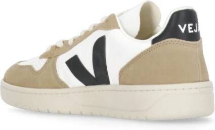 Veja Beige Pebbled Leren Sneakers Multicolor Heren