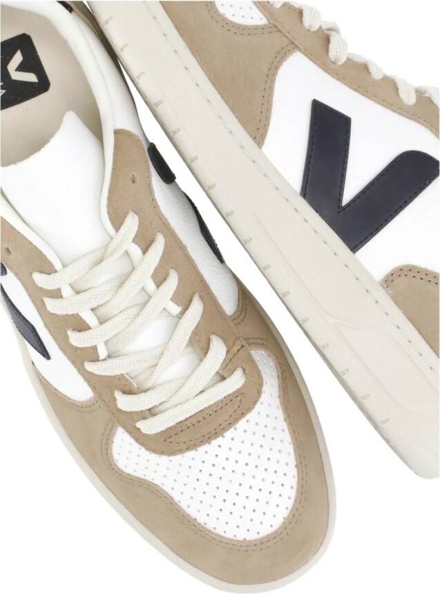 Veja Beige Pebbled Leren Sneakers Multicolor Heren