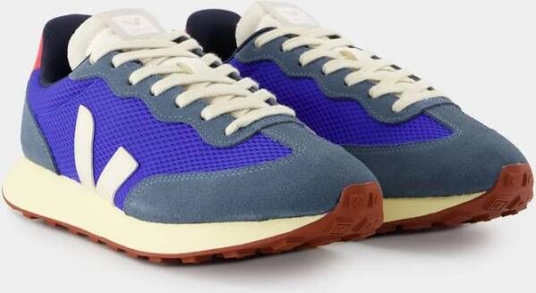 Veja Blauwe Nylon Sneakers Ronde Neus Blue Heren