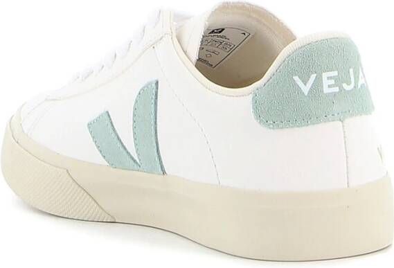 Veja Wit-Groene Lederen Low Top Sneakers White Heren