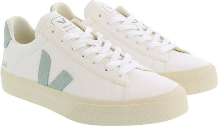 Veja Wit-Groene Lederen Low Top Sneakers White Heren