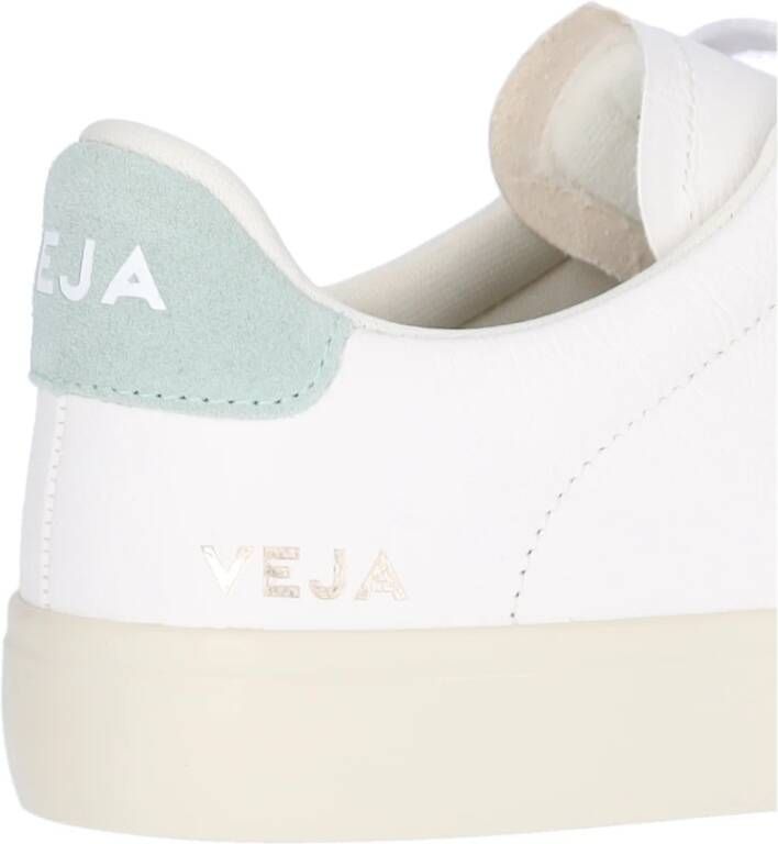 Veja Wit-Groene Lederen Low Top Sneakers White Heren