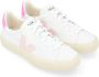 Veja Canvas Sneaker in wit en roze White Dames - Thumbnail 4