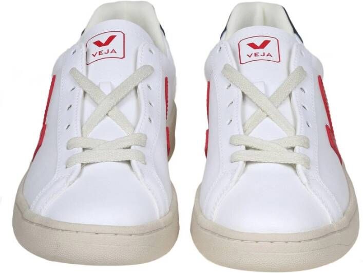 Veja Chroomvrije Leren Sneakers Wit Rood White Heren