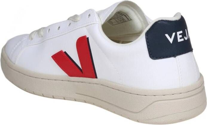 Veja Chroomvrije Leren Sneakers Wit Rood White Heren