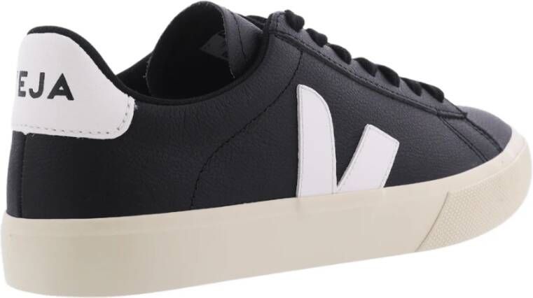 Veja Campo Leren Sneaker Zwart Wit Black Heren