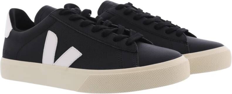 Veja Campo Leren Sneaker Zwart Wit Black Heren