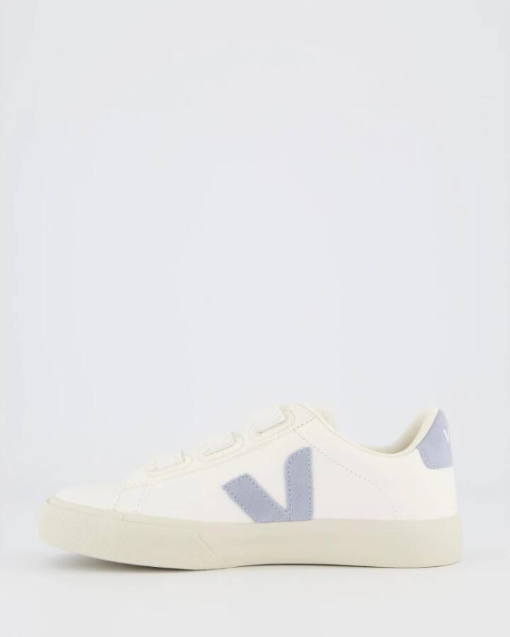 Veja Recife Sneakers Wit Staalblauw Kalfsleer VLogo Handtekening Detail White Dames - Foto 9