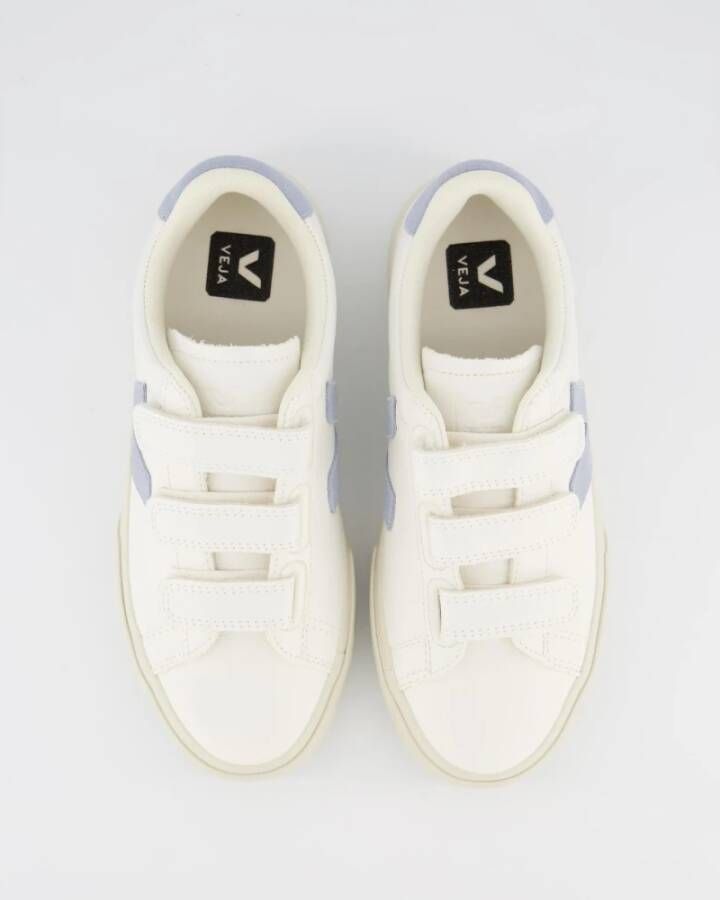 Veja Recife Sneakers Wit Staalblauw Kalfsleer VLogo Handtekening Detail White Dames - Foto 10