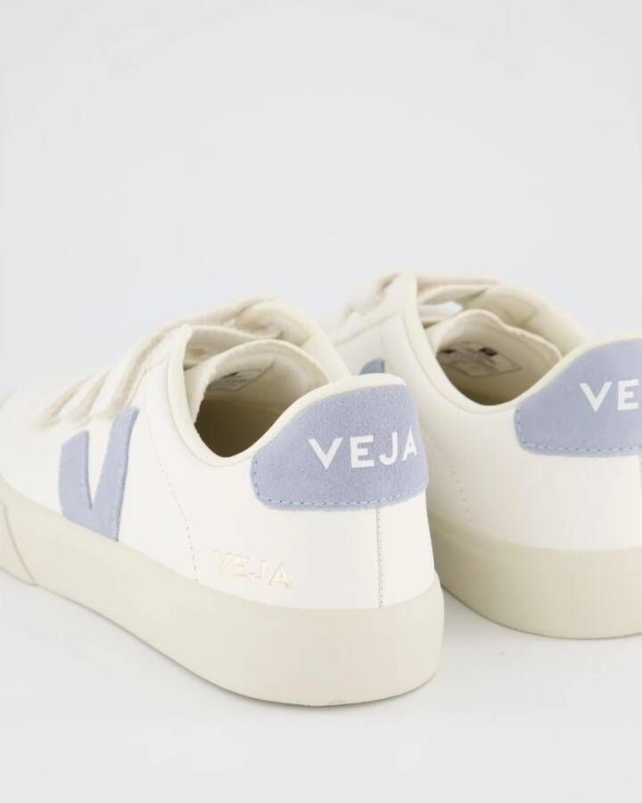 Veja Recife Sneakers Wit Staalblauw Kalfsleer VLogo Handtekening Detail White Dames - Foto 11