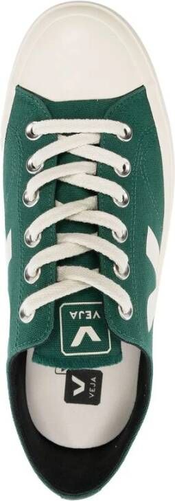 Veja Donkergroene VLogo Sneakers Green Heren